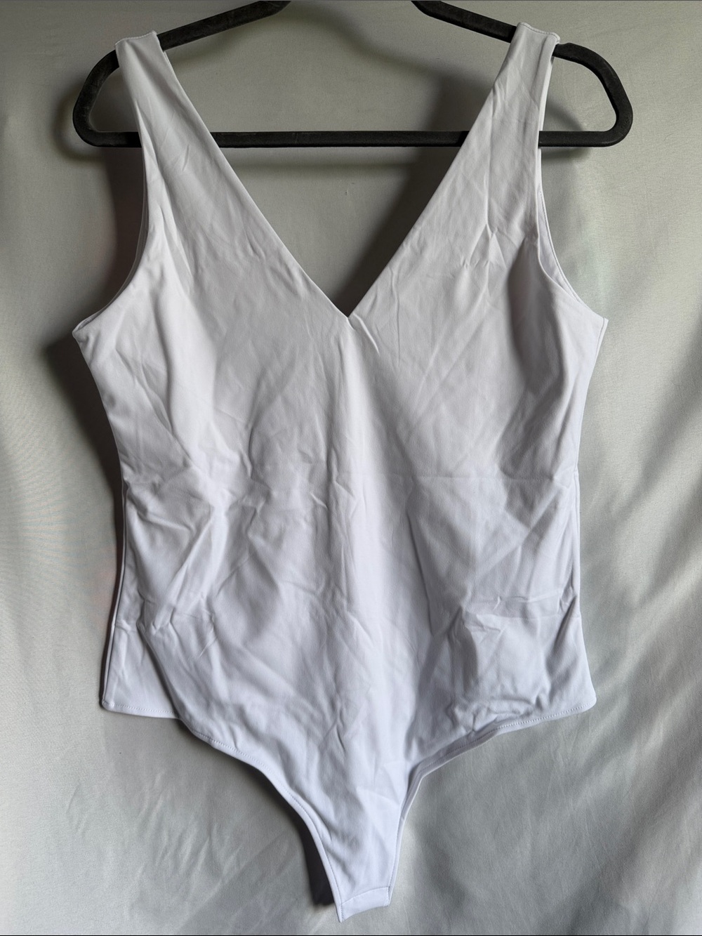 White V‑Neck Women’s Bodysuit